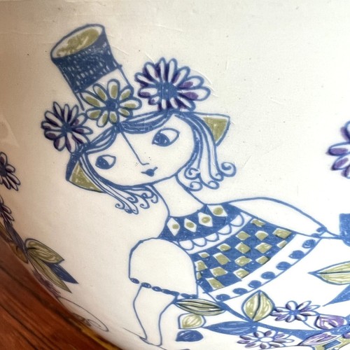 Vintage Figgjo Flint Large Bowl, Lotte Pattern, Mixing Salad Bowl, 1960's Norway - Picture 4 of 9