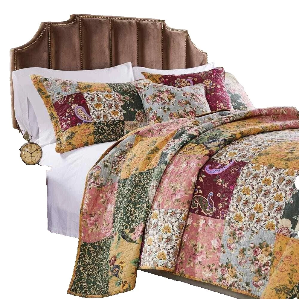 Французская кантри разноцветные цветочные лоскутные одеяла, покрывала и покрывала