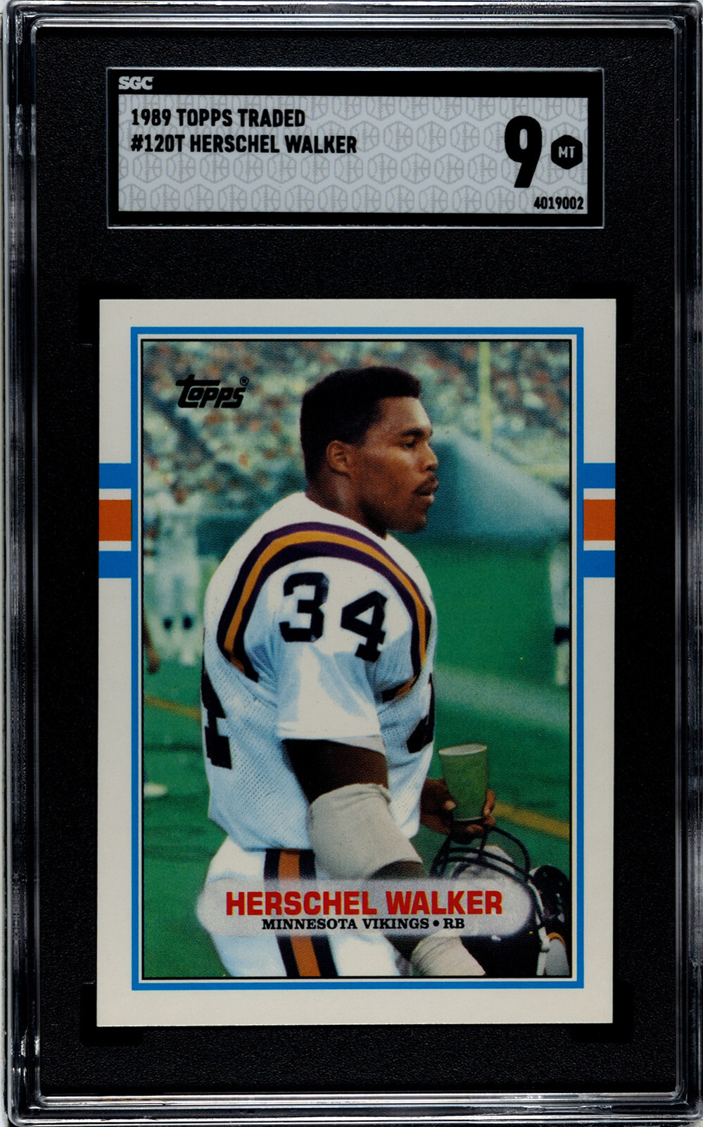 1989 Topps Traded Herschel Walker #120T SGC 9 MINT Looks Very Vibrant + Nice!