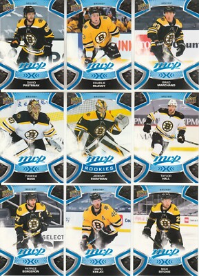 (9) 2021-22 Upper Deck MVP Factory Set Boston Bruins (Complete Team Set) Bruins