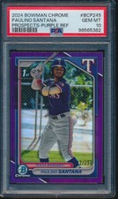 PSA 10 PAULINO SANTANA 1st 2024 Bowman Chrome PURPLE REFRACTOR/250 RC GEM MINT