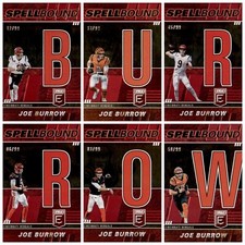 2022 Donruss Elite Football Joe Burrow Red Spellbound Complete Set #d/99 JB1-JB6
