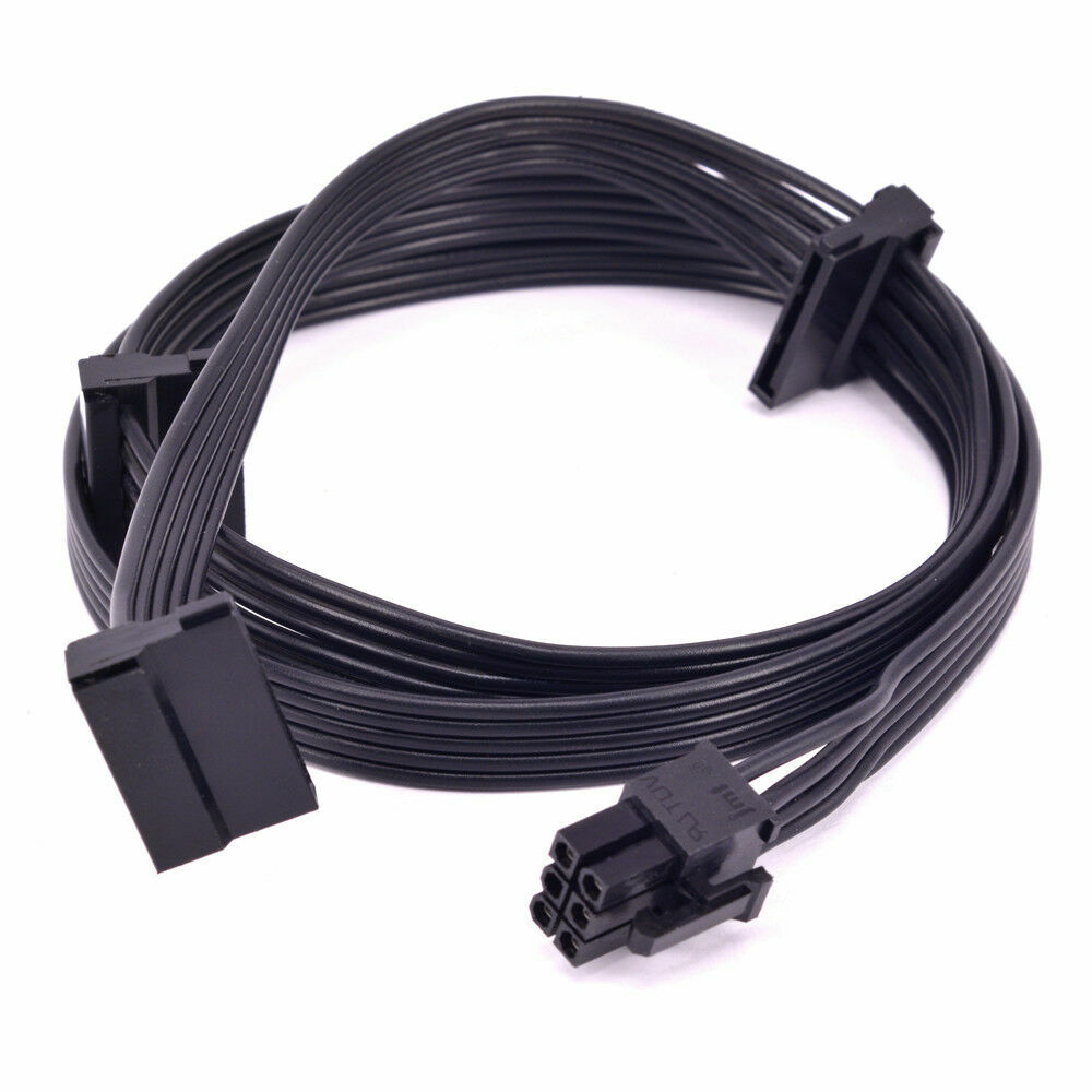 Gintai Adaptateur Modulaire PCI-e 6 Broches Vers 3X SATA 15 Broches - Câble D'Alimentation Pour Seasonic