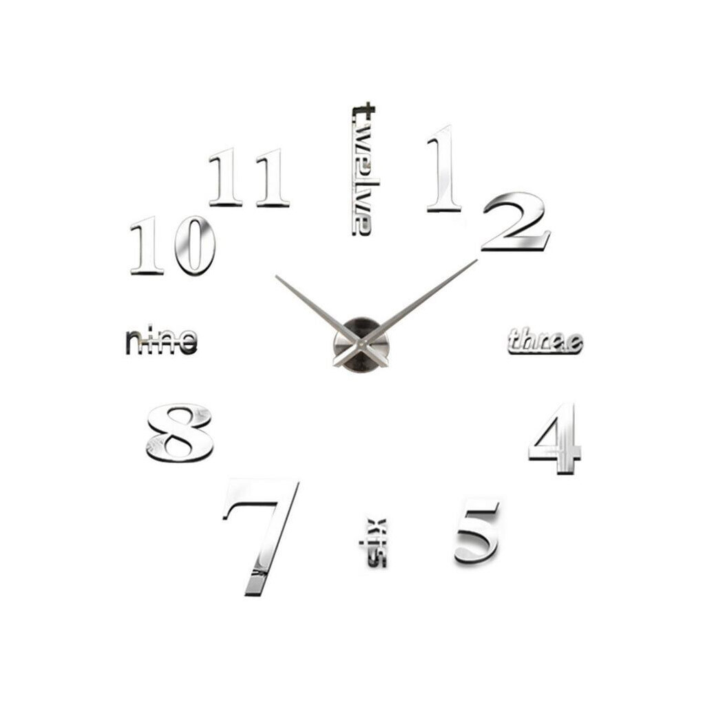 Modern DIY Large Wall Clock 3D Mirror Surface Sticker Big Number Watch Decor New