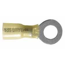 Heat Shrink Crimp Ring Terminal 12-10 Gauge 5/16" Stud Wire Connector - 100 Pack