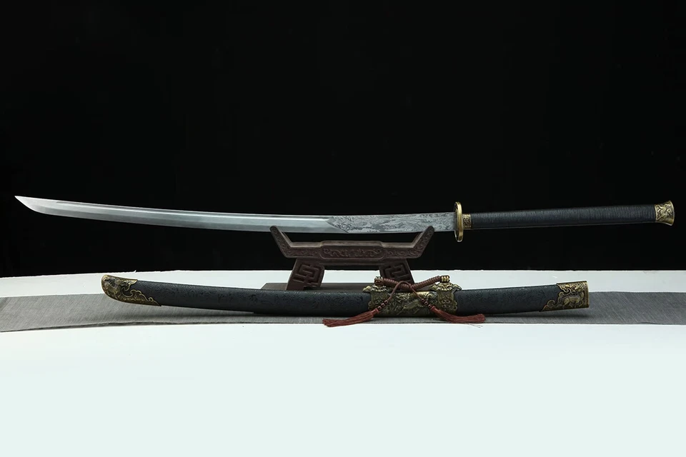 60" Extended Chinese Kung Fu Manganese Steel Miao Dao 苗刀 Sharp Kylin Sword - Image 3 of 4