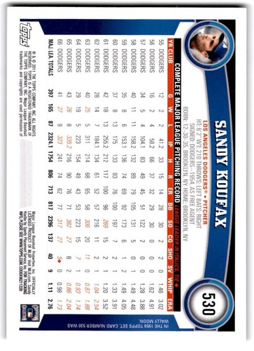 2011 Topps Cognac Diamond Anniversary Sandy Koufax Los Angeles Dodgers #530B SP - Bild 2 von 2