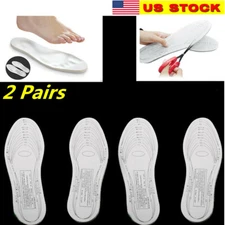 2 Pairs Memory Foam Insoles Shoe Comfort Unisex Size Cushion Feet Pad Heel Shock
