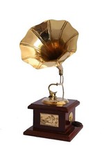 Messing Grammophon Prunkst&uuml;ck Attrappe Deko f&uuml;r Zuhause Deko, Vintage Geschenk