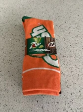 Crazy Socks Adult Orange Crush 7Up A&W Root Beer Logo One Size NWT $20 retail