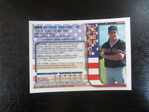 1997 Bowman Chrome International # 282 John Barnes Card (B18) Boston Red Sox - 第 2/2 張圖片