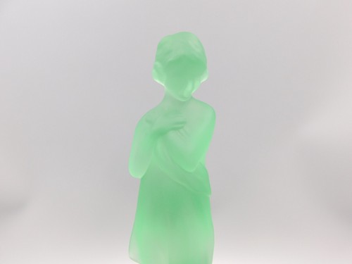 ART DECO UV GLASS CAMBRIDGE BLACK POPPY FIGURINE/FROG AND GLASS BOWL CENTREPIECE - Picture 8 of 12