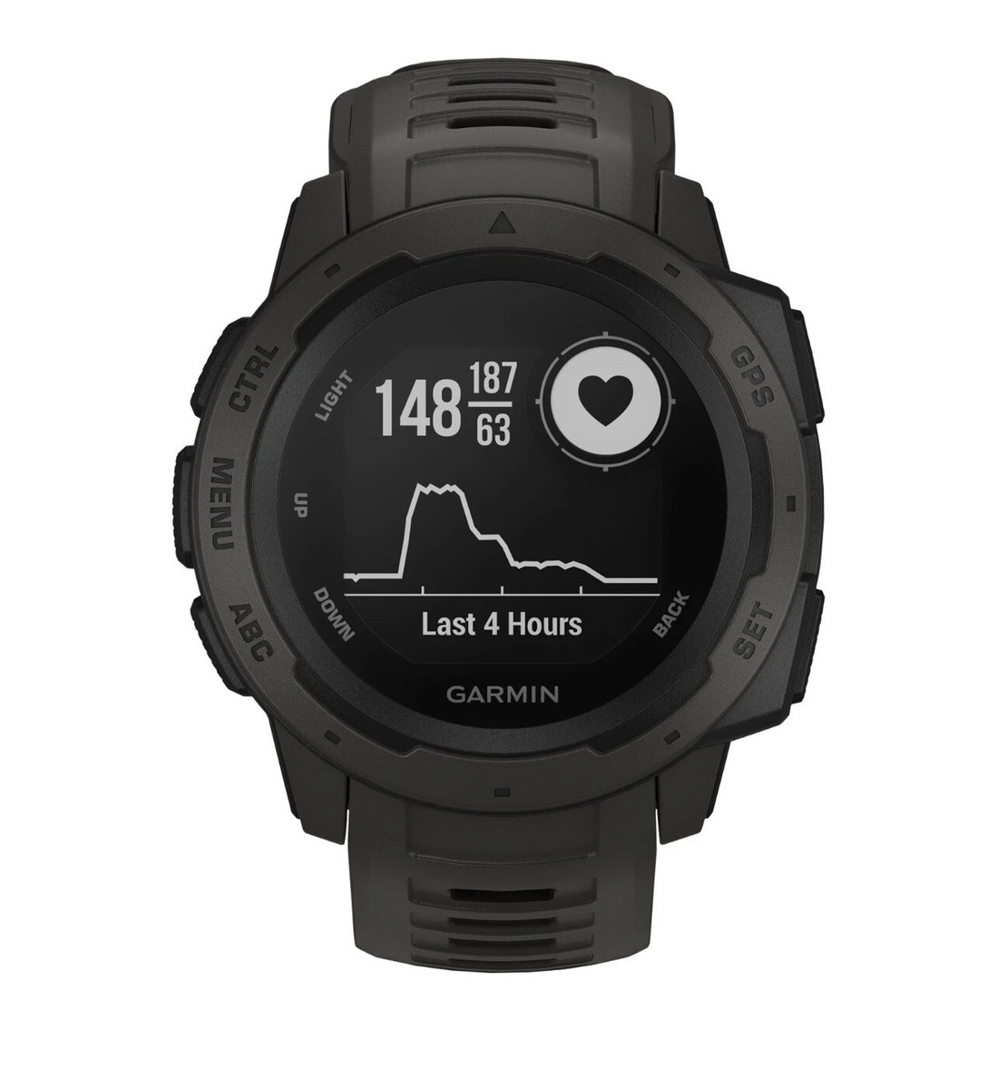 【美品】Garmin ガミン Instinct Black (3819) Garmin Instinct Solar Rugged GPS Fitness Smartwatch