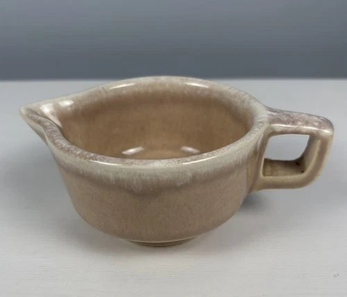 Vintage Creamer Hull Oven Proof Tan Drip Glaze Tawny Ridge Mid-Century Style