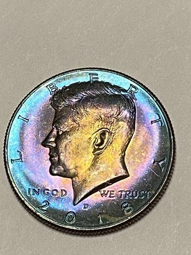 2018-D Kennedy Beautiful Toned AU Half Dollar