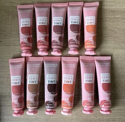 Covergirl Clean Fresh Dewy Tint Cheeks & Lips Blush, Gloss Gel Cream, Lot of 11