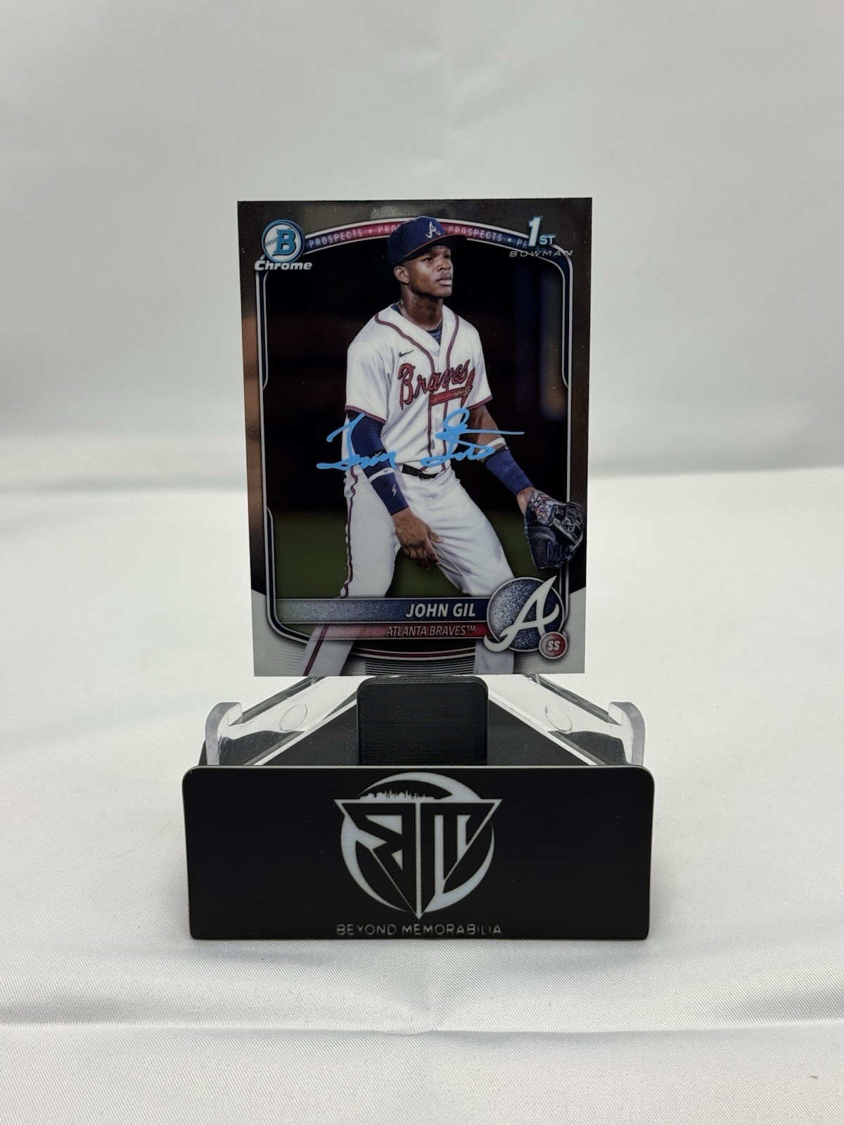 John Gil Autograph Signed 2025 1st Bowman Chrome BCP-172 Atlanta Braves