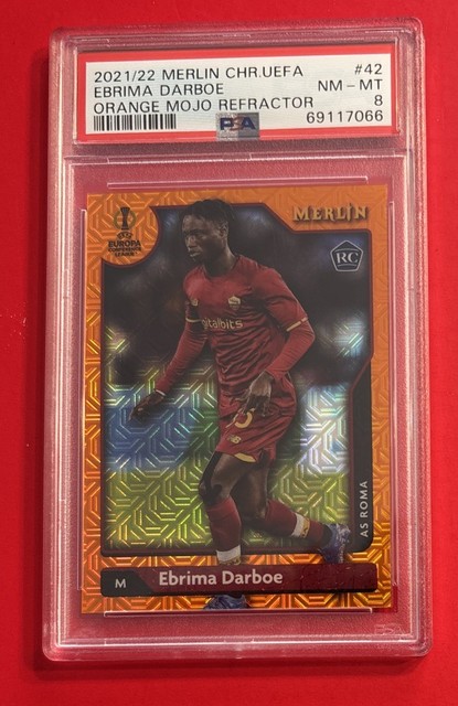 2021-22 Topps Merlin UEFA Refractors Ebrima Darboe #42 PSA 8 RC Rookie Card