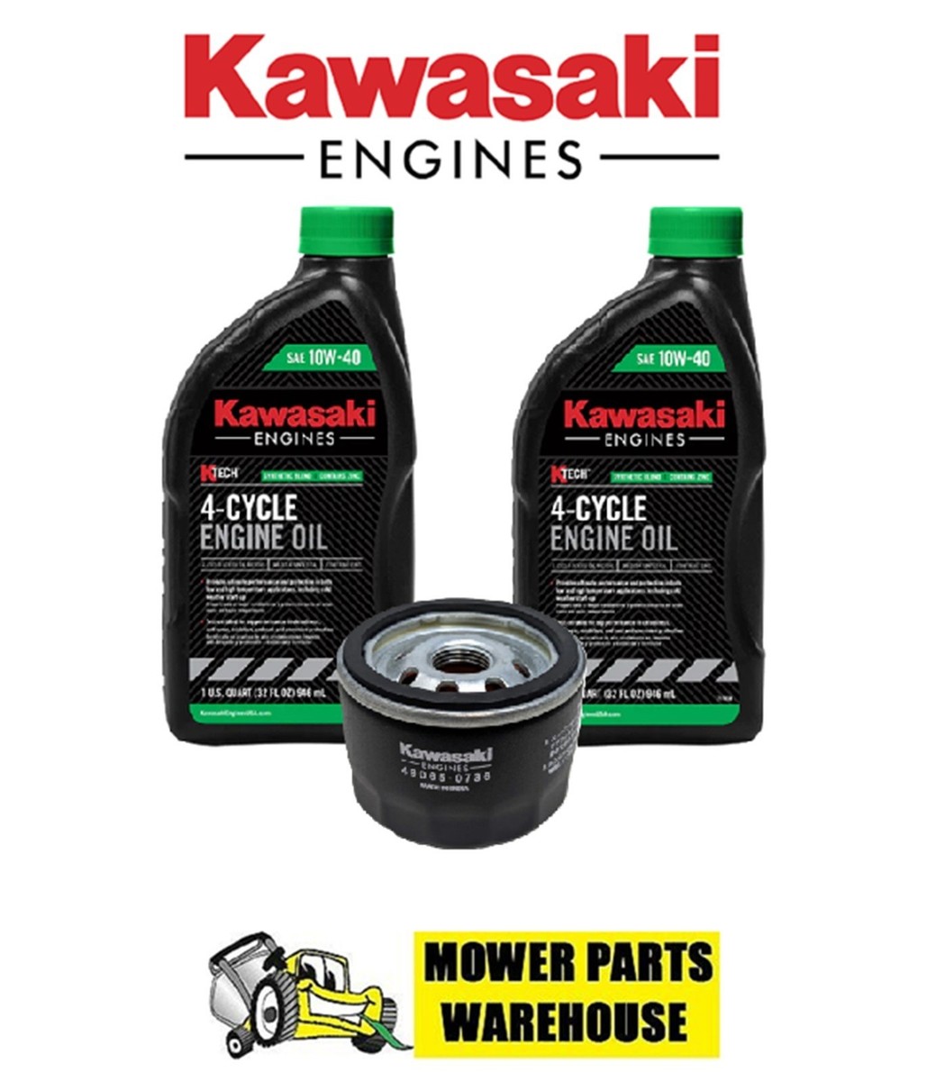 Genuine Kawasaki Oil Change Kit (2)99969-6296 10W-40 & 49065-0736