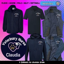 VETERINARY NURSE VET CUSTOM EMBROIDERED FLEECE JACKET ANIMAL HOSPITAL WORKWEAR