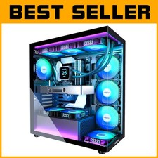 ATX PC Case 7 PWM ARGB Fans Pre-Installed, Type-C Free USA Shipping