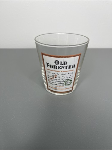 OLD FORESTER Logo 100 Proof Whiskey Glass Barware Vintage 3”