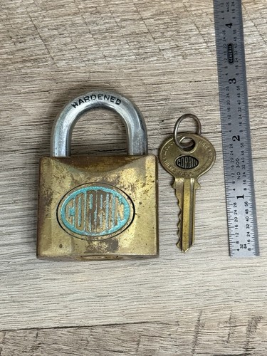 Vintage Old Corbin Padlock Lock With Key - Picture 2 of 5