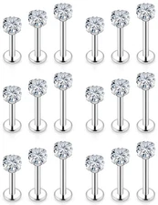 Vsnnsns 16G Lip Rings Stainless Steel Snake Bite Piercing Monroe Lip Rings La...