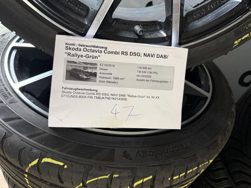 18" SKODA OCTAVIA RS 3 III Sommerräder DOT 0124 Alufelgen 225/40R18 92Y (GG47) - Bild 2 von 4