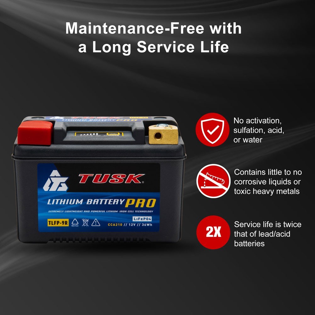 Tusk Lithium Pro Battery Tlfp-7L For Kawasaki Z125 PRO, KRT