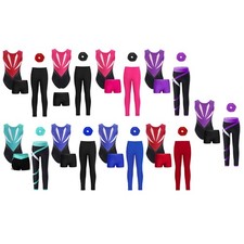 Kids Girls Outfit Yoga Dancewear School Sets Activewear 4cs/Set Hair Band Gym