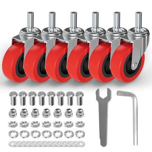 6 Pack Creeper Wheels 2.5 Inch Heavy Duty Swivel Caster Wheel Creeper Service Ca - Afbeelding 11 van 12