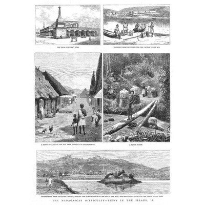 MADAGASKAR Ansichten auf der Insel - antiker Druck 1882