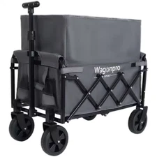 3.6 Cu. Ft. Steel Garden Cart-Expandable Dual-Layer Utility Wagon with 360° Whee