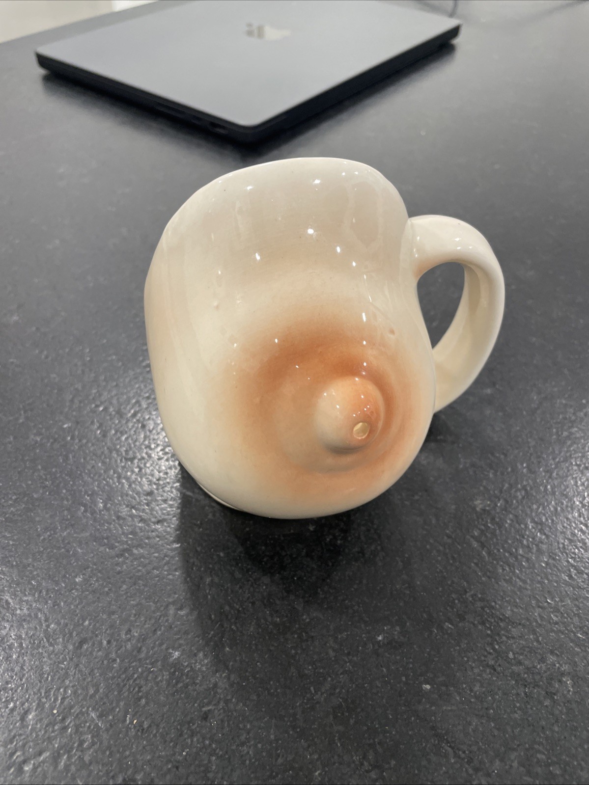 Vintage Ceramic Boob Breast Novelty Sipper Coffee Cup Mug Nipple Spout