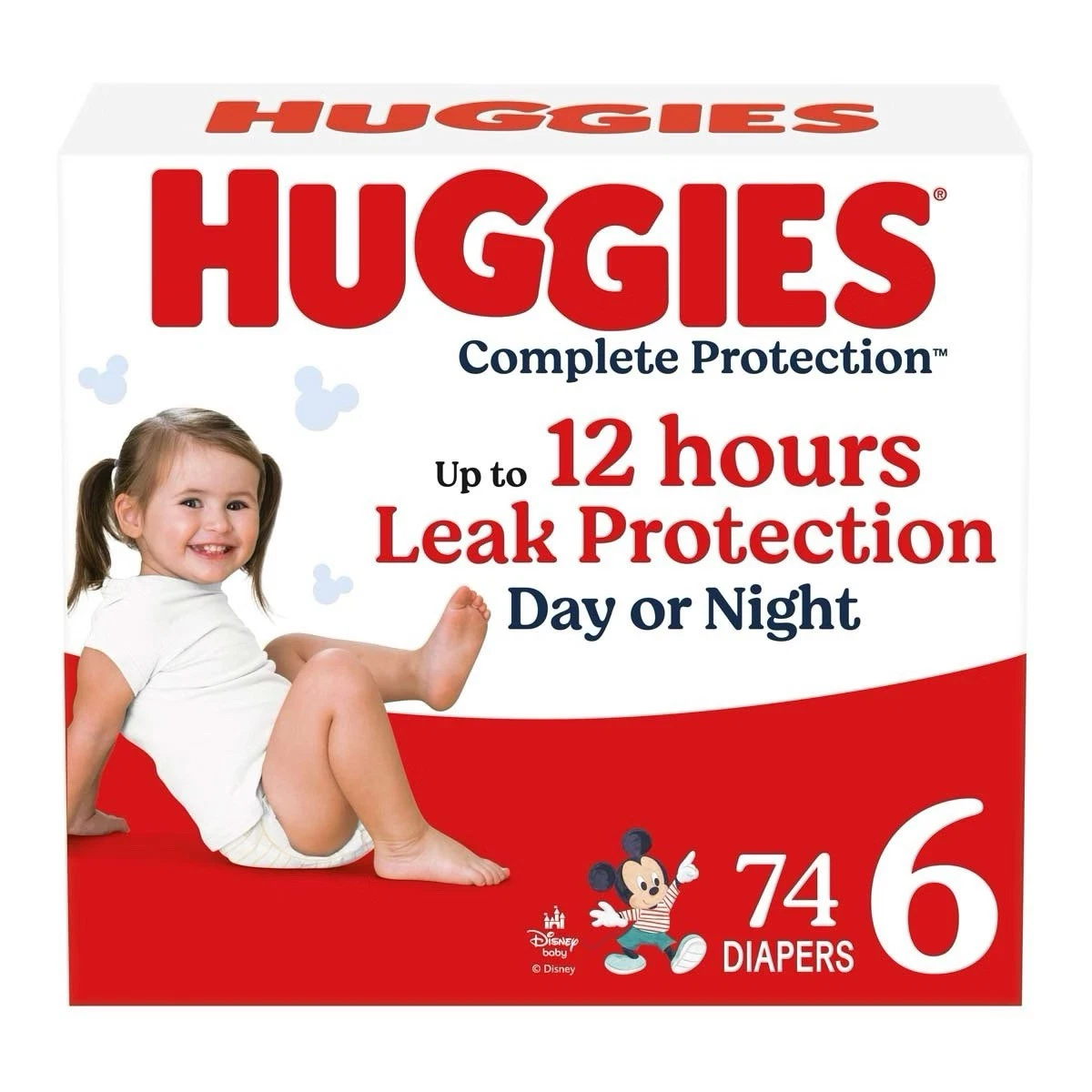 Huggies Disney Baby Complete Baby Diapers Sz 6 - 35+ lbs 74 ct Day & Night