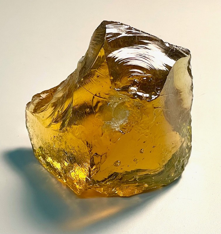 Amber Translucent Slag Art Glass Cullet  13.2 oz  3.5" X 2 .5" X  3"