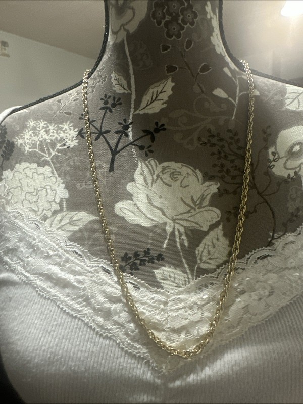 Vintage Gold Tone Double Rolo Chain Link 30”Necklace