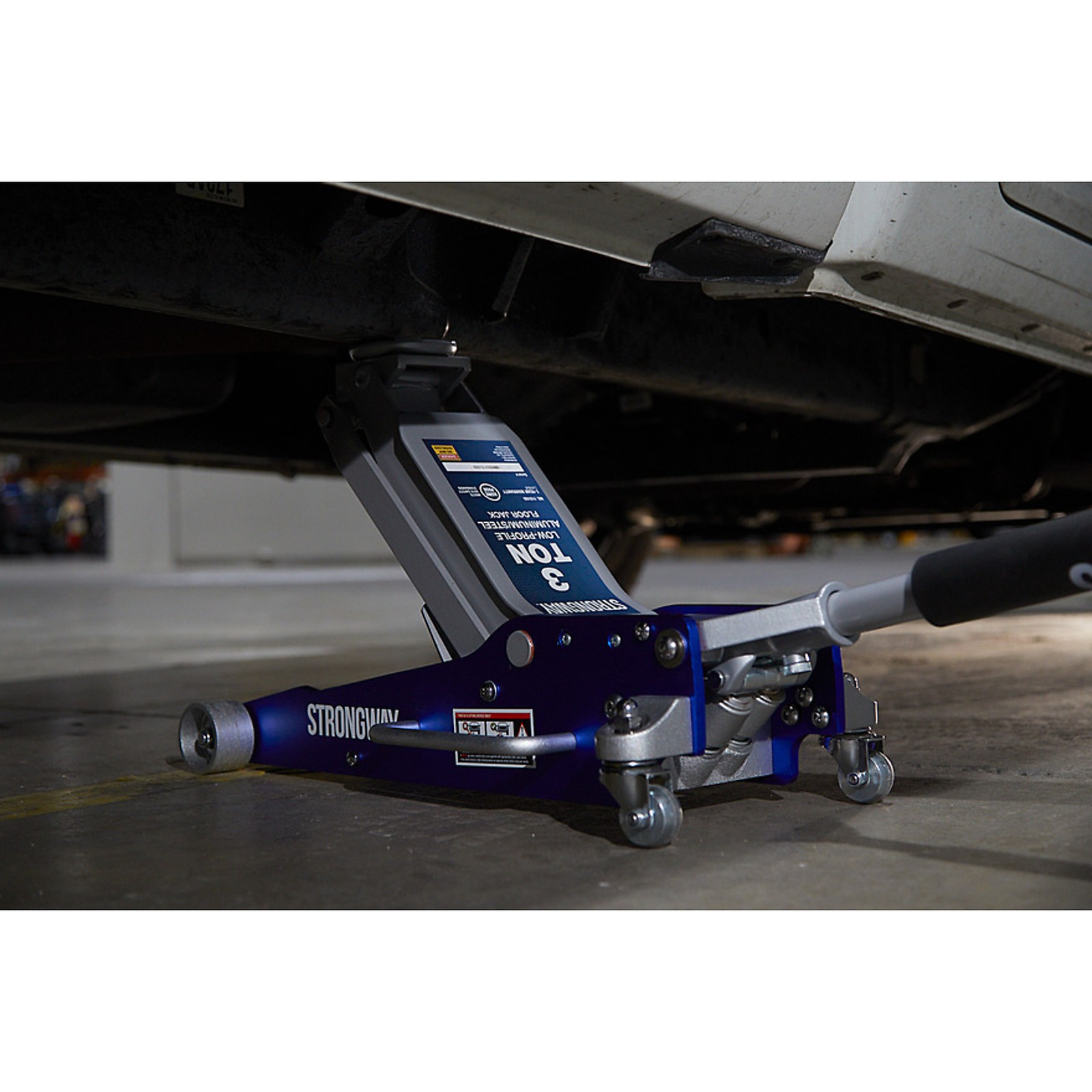 Strongway Low-Profile Aluminum/Steel Floor Jack, 3-Ton Capacity