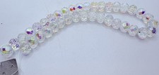 Czech Glass Faceted Rondelle Beads Clear AB 10mm 12  Strand