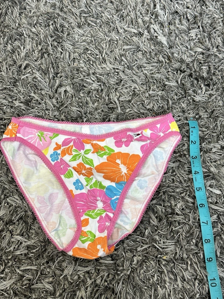 Bragas de bikini vintage Tommy Hilfiger para mujer pequeñas de algodón de encaje floral #429 Foto 3 de 4