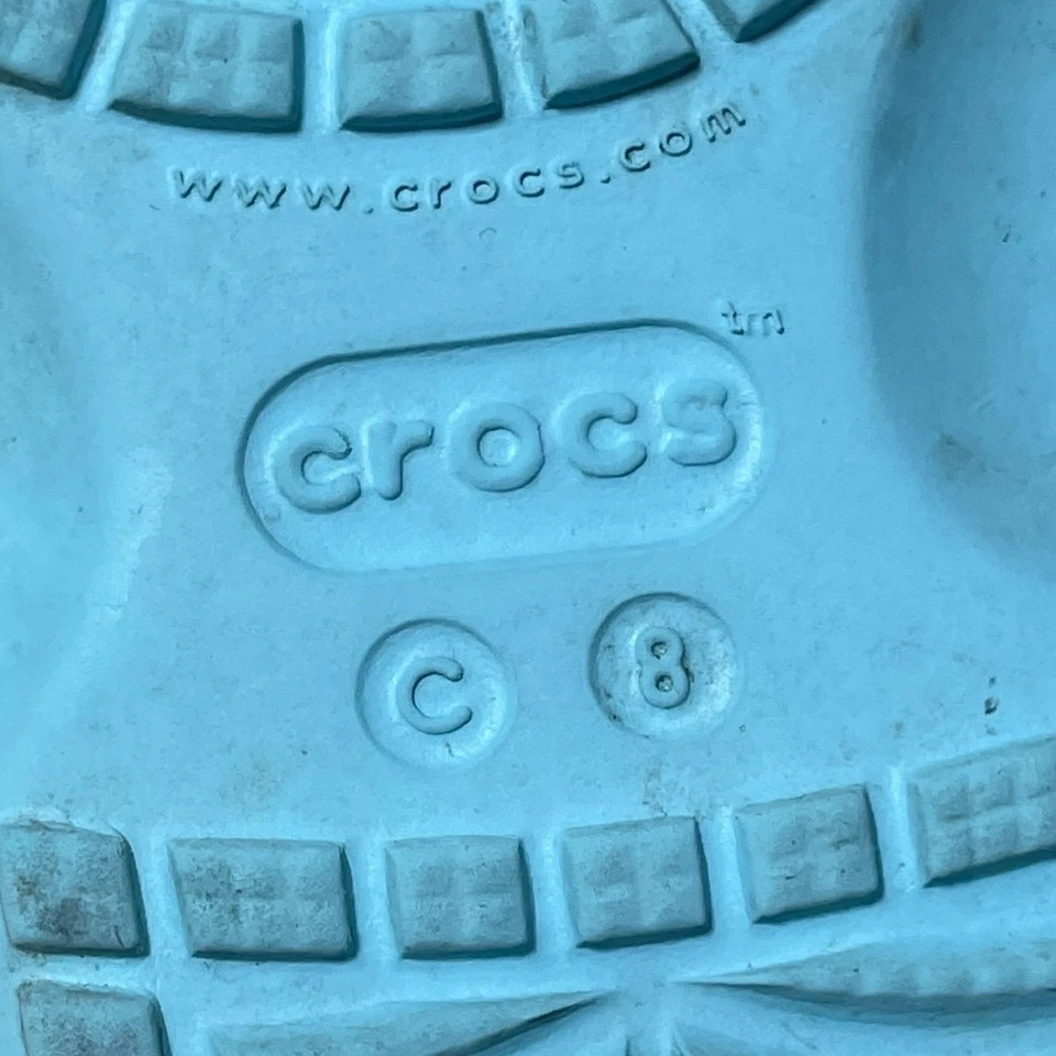 Zapatos zueco Crocs Frozen Elsa para niños pequeños talla 8 azul brillo Jibbitz Foto 4 de 4