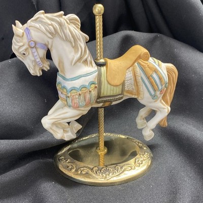 VINTAGE AMERICANA CAROUSEL HORSE WITH BRASS BASE Willits Design W/box