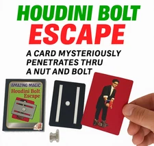 HOUDINI NUT & BOLT ESCAPE Card Frame Magic Trick Pocket Close Up Penetration Toy