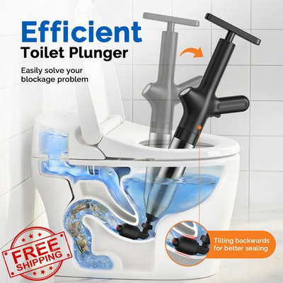 #ad #ad HAMITOR Toilet Plunger Drain Clog Remover High Pressure Air Snake Black $44.99