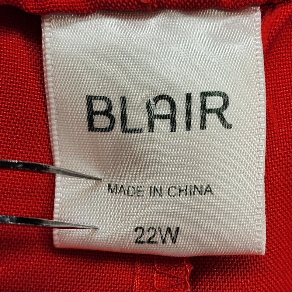 Pantalones Blair para mujer 22W Plus rojo cintura elástica tiro alto bolsillos cónicos Foto 3 de 4