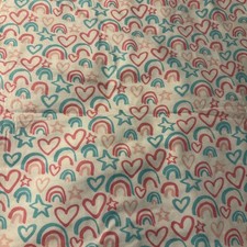 snuggle flannel fabric- By The Yard - Hearts And Rainbows