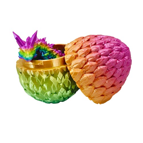 Drago di cristallo prismatico articolato stampato in 3D con uovo - 12 pollici - ROSA - Foto 7 di 8