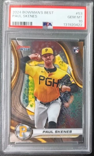 2024 Bowman's Best Paul Skenes Card #53 RC PSA 10 GEM MINT