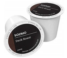 Solimo Dark Roast Coffee Pods, Compatible with Keurig 2.0 K-Cup Brewers 100 Cont